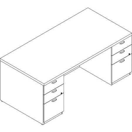Groupe Lacasse Desk, Double Pedestal, BBF, 72inWx36inDx29-1/2inH, Niagara LAS72KUF3672UFA